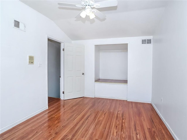 50 Chesebrough St, Staten Island, NY 10312 - unfurnished room with vaulted ceiling, a ceiling fan, and wood finished floors