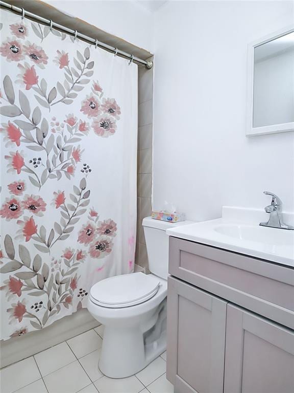 50 Chesebrough St, Staten Island, NY 10312 - bathroom featuring vanity, tile patterned flooring, and a shower with curtain