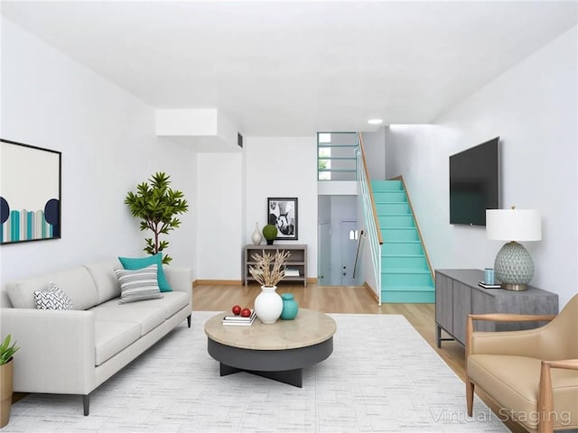 50 Chesebrough St, Staten Island, NY 10312 - living area with stairs and light wood-type flooring