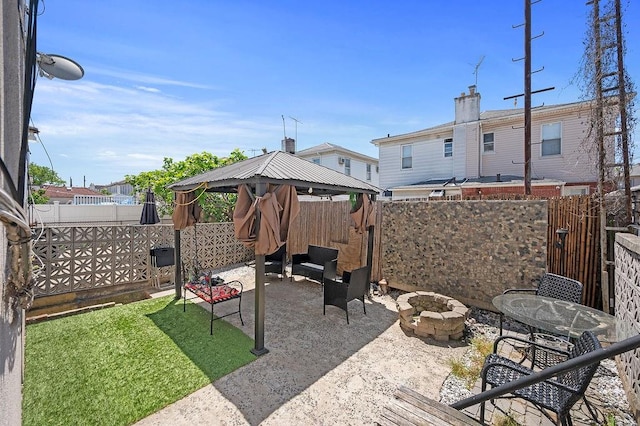 1436 78th St, Brooklyn, NY 11228 - view of patio / terrace with a gazebo and an outdoor living space