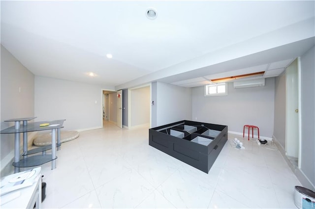 2123 71st St, Brooklyn, NY 11204 - playroom with recessed lighting, baseboards, and marble finish floors
