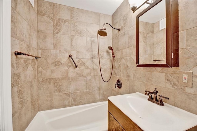 2483 W 16th St Unit 10K, Brooklyn, NY 11214 - full bath with tub / shower combination, vanity, and tile walls