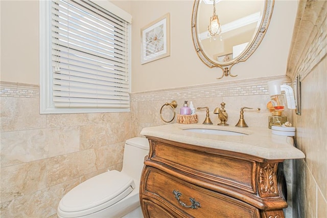 34 Burton Ave, Staten Island, NY 10309 - bathroom with tile walls, vanity, and wainscoting