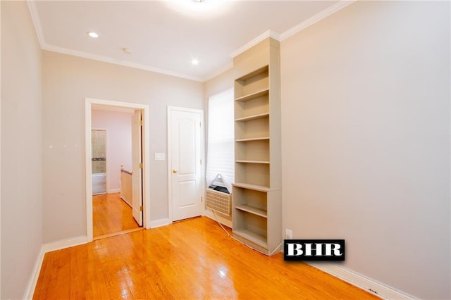 4060 Ocean Ave, Brooklyn, NY 11235 - unfurnished bedroom with light wood-type flooring, ornamental molding, recessed lighting, and ensuite bath