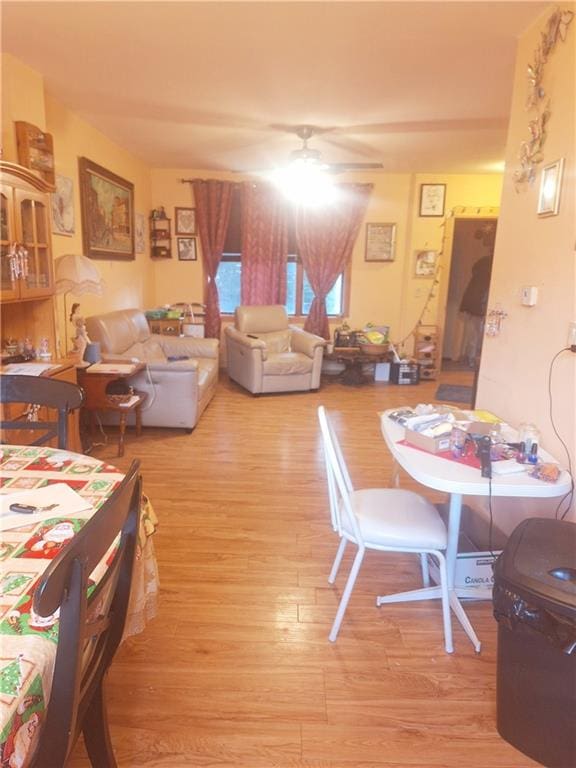 1675 72nd St, Brooklyn, NY 11204 - dining area featuring wood finished floors and a ceiling fan