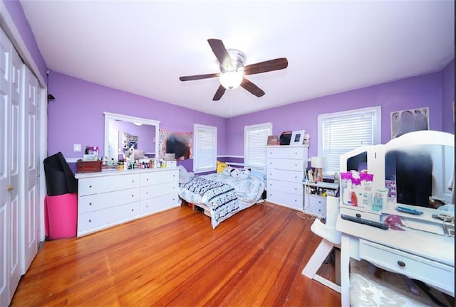 28 Trinity Pl, Staten Island, NY 10310 - bedroom with wood finished floors, a closet, and ceiling fan