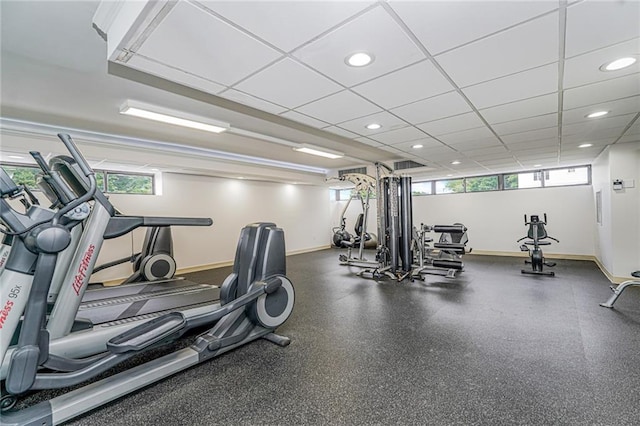 755 Narrows Rd N Unit 602, Staten Island, NY 10304 - workout area featuring baseboards and recessed lighting