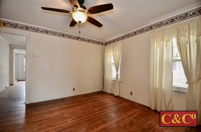 1927 E 34th St, Brooklyn, NY 11234 - spare room with hardwood / wood-style flooring, ceiling fan, and plenty of natural light