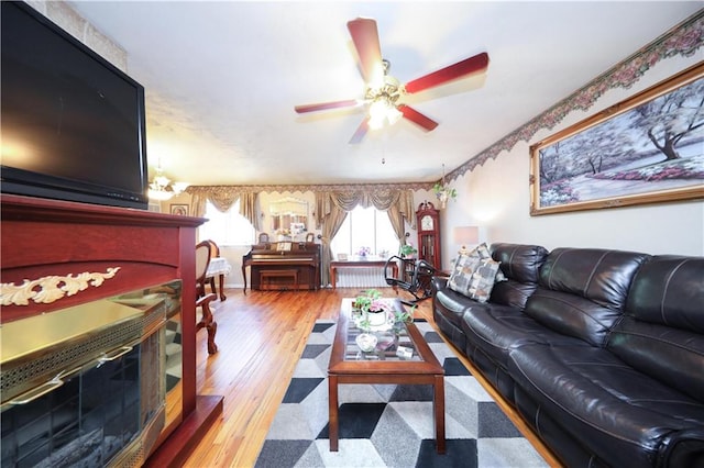 53 Marisa Cir, Staten Island, NY 10309 - living area featuring a ceiling fan and wood finished floors