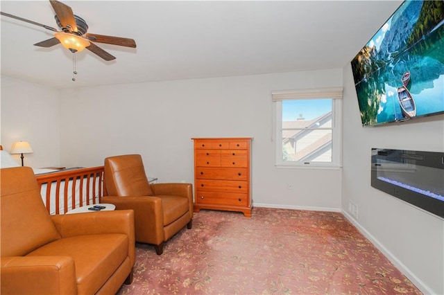 5 Haywood St, Staten Island, NY 10307 - sitting room featuring carpet flooring, ceiling fan, and baseboards