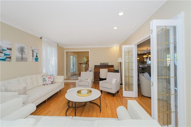 5 Haywood St, Staten Island, NY 10307 - living room with wood finished floors, ornamental molding, and recessed lighting