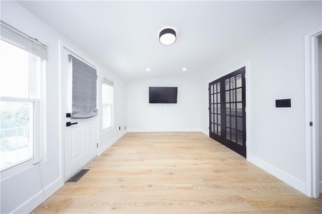542 Golfview Ct Unit 1, Staten Island, NY 10314 - foyer entrance featuring french doors, light wood finished floors, baseboards, and recessed lighting