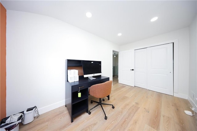 542 Golfview Ct Unit 1, Staten Island, NY 10314 - home office with wood finished floors, baseboards, and recessed lighting