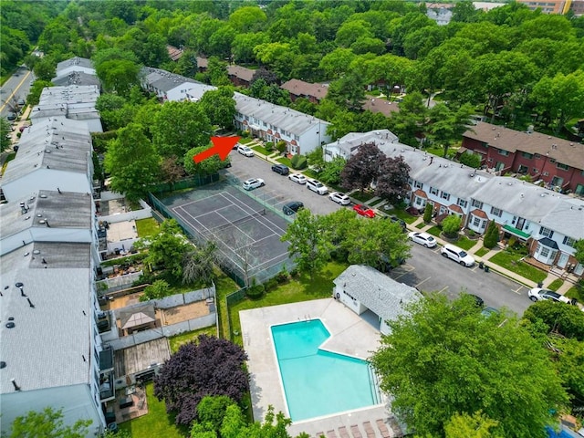 542 Golfview Ct Unit 1, Staten Island, NY 10314 - aerial perspective of suburban area featuring a pool