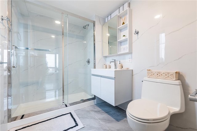 811 45th St Unit 5B, Brooklyn, NY 11220 - full bathroom with a marble finish shower, vanity, and toilet