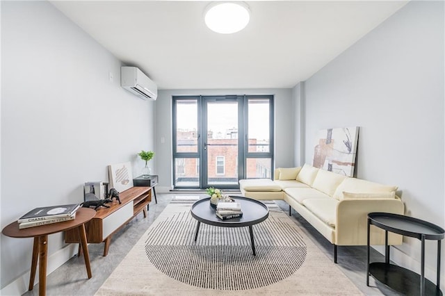 811 45th St Unit 5B, Brooklyn, NY 11220 - living area with an AC wall unit and baseboards