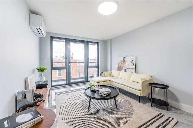 811 45th St Unit 5B, Brooklyn, NY 11220 - living area featuring a wall mounted AC and baseboards