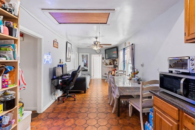 32 Brighton 2nd Pl, Brooklyn, NY 11235 - office featuring attic access and ceiling fan