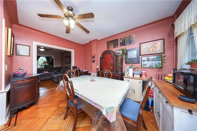 32 Gatling Pl, Brooklyn, NY 11209 - dining space featuring ceiling fan
