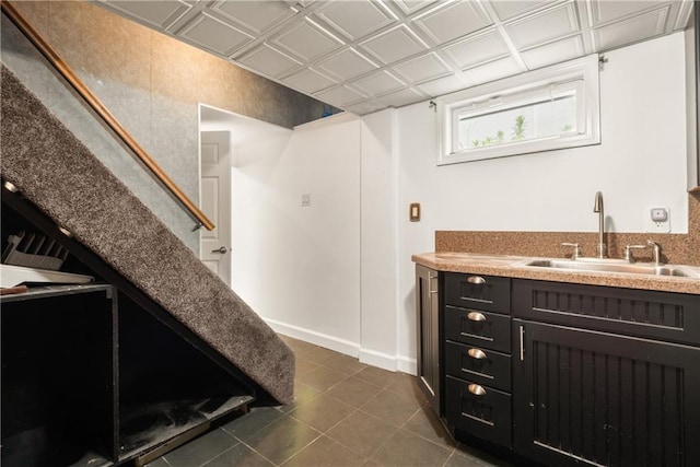 41 Bent St, Staten Island, NY 10312 - bathroom with an ornate ceiling, tile patterned floors, and vanity