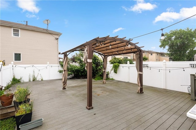 41 Bent St, Staten Island, NY 10312 - wooden terrace featuring a pergola and a fenced backyard