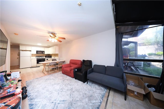 1205 65th St Unit A, Brooklyn, NY 11219 - living room with a ceiling fan