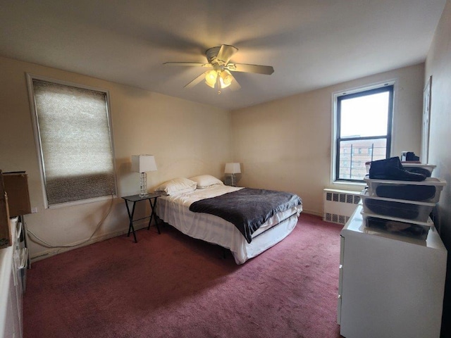 2251 Plumb St Unit 6B, Brooklyn, NY 11229 - bedroom featuring radiator, carpet flooring, and ceiling fan