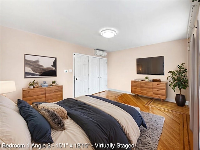 2160 E 36th St, Brooklyn, NY 11234 - bedroom featuring a closet and a wall mounted AC