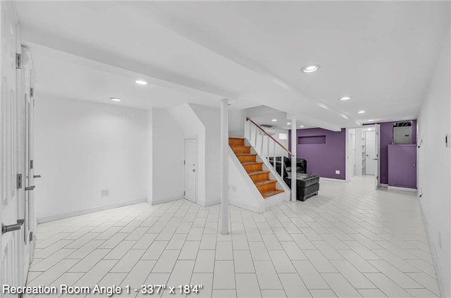 2160 E 36th St, Brooklyn, NY 11234 - finished below grade area featuring recessed lighting and stairway