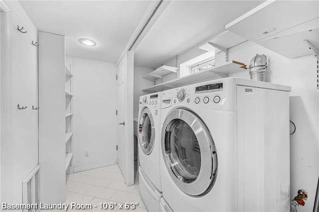 2160 E 36th St, Brooklyn, NY 11234 - washroom with separate washer and dryer and light tile patterned flooring