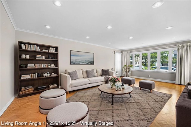 2160 E 36th St, Brooklyn, NY 11234 - living area featuring crown molding and recessed lighting