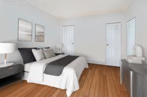 128-11 Newport Ave Unit 4C, Queens, NY 11694 - bedroom with multiple closets and wood finished floors