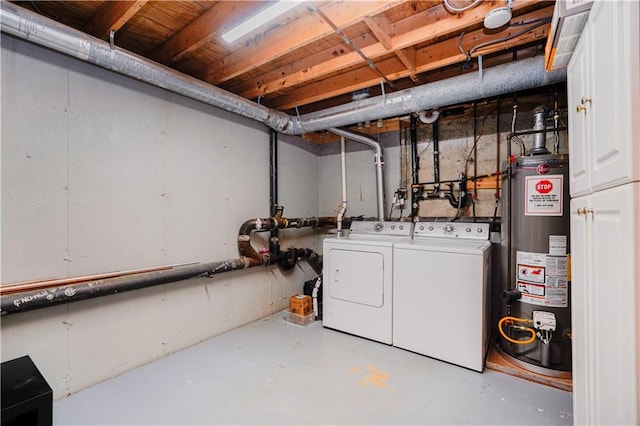 61 Avon Ln, Staten Island, NY 10314 - unfinished basement featuring gas water heater and washing machine and dryer