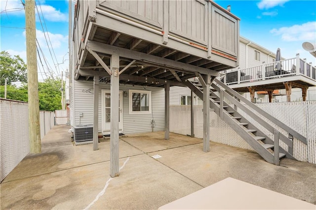 61 Avon Ln, Staten Island, NY 10314 - fenced backyard featuring a patio and stairway