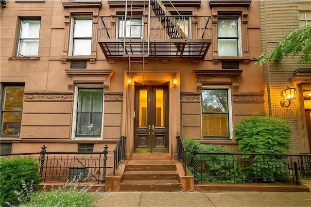 41 Jane St Unit 5B, New York, NY 10014 - doorway to property featuring a balcony and french doors