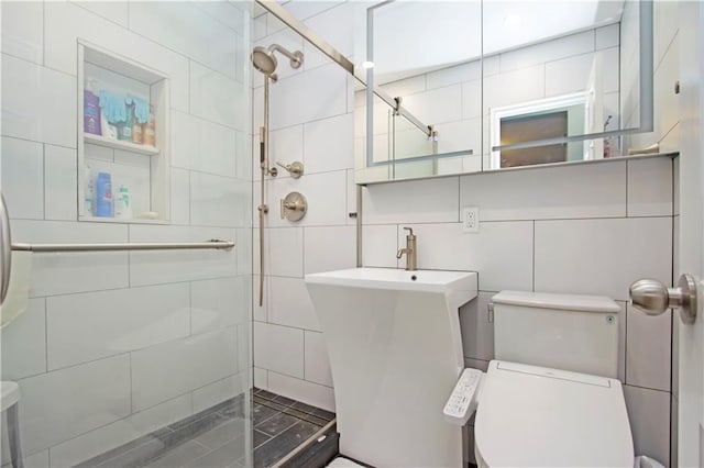 9323 Shore Rd Unit 4G, Brooklyn, NY 11209 - full bath featuring a shower stall and tile walls