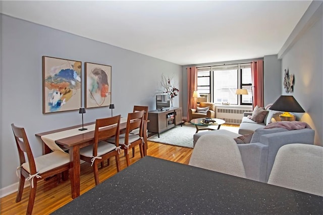 9323 Shore Rd Unit 4G, Brooklyn, NY 11209 - living room with radiator heating unit and wood finished floors