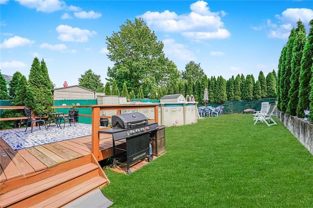 46 Mosely Ave, Staten Island, NY 10312 - view of yard with a deck and an outdoor pool