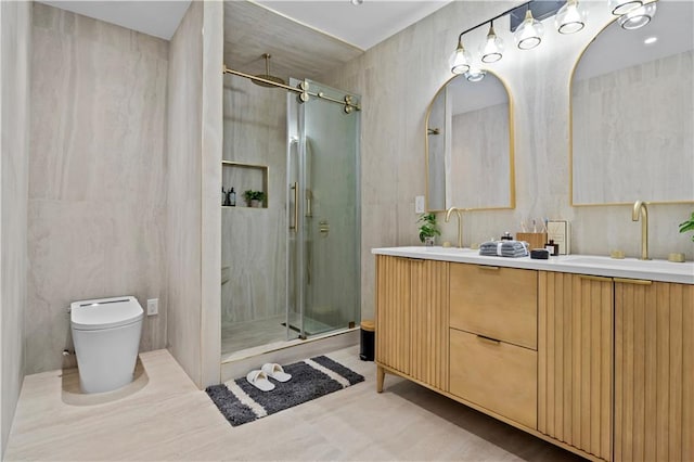 320 10th St, Brooklyn, NY 11215 - full bathroom featuring a stall shower and double vanity
