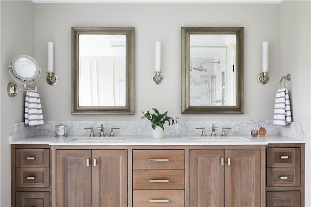 274 S Railroad St, Staten Island, NY 10312 - full bathroom featuring double vanity and a shower