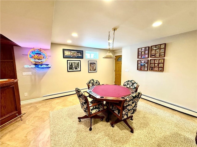 274 S Railroad St, Staten Island, NY 10312 - dining room with recessed lighting and a baseboard radiator