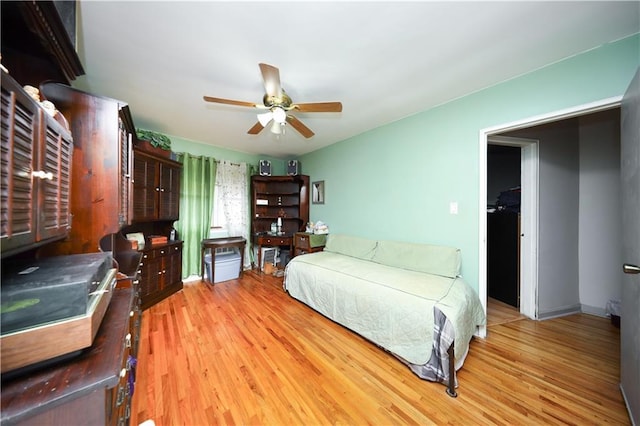 1296 E 54th St, Brooklyn, NY 11234 - bedroom with light wood-style flooring and ceiling fan