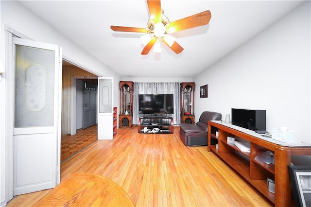 1296 E 54th St, Brooklyn, NY 11234 - living room featuring a ceiling fan and wood finished floors