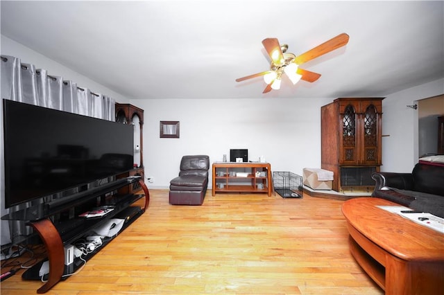 1296 E 54th St, Brooklyn, NY 11234 - living room featuring wood finished floors and ceiling fan