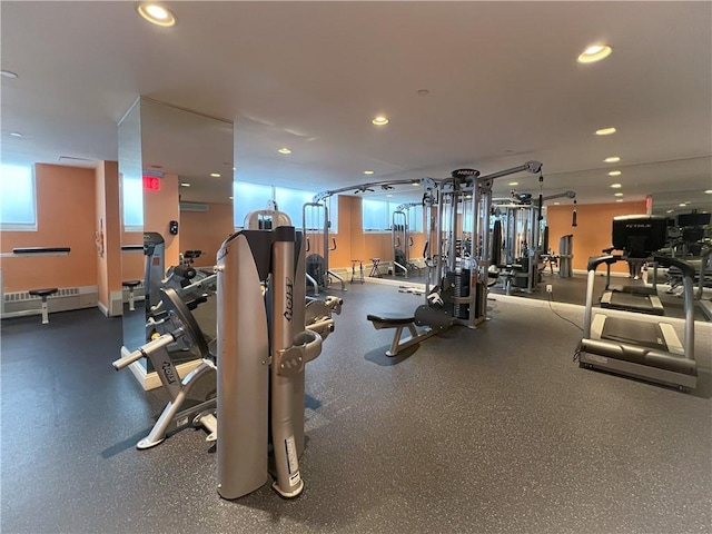 9935 Shore Rd Unit 1D, Brooklyn, NY 11209 - exercise room featuring recessed lighting
