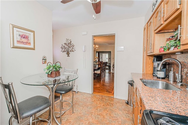 977 80th St, Brooklyn, NY 11228 - dining room with ceiling fan and a chandelier