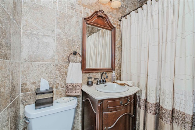 977 80th St, Brooklyn, NY 11228 - bathroom with vanity and tile walls