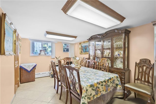 2045 W 11th St, Brooklyn, NY 11223 - dining room featuring a baseboard radiator and light tile patterned floors