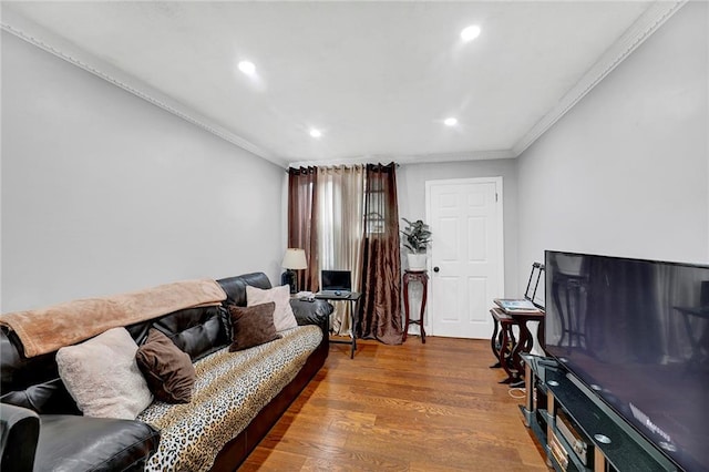 1650 E 48th St, Brooklyn, NY 11234 - living room with crown molding, wood finished floors, and recessed lighting