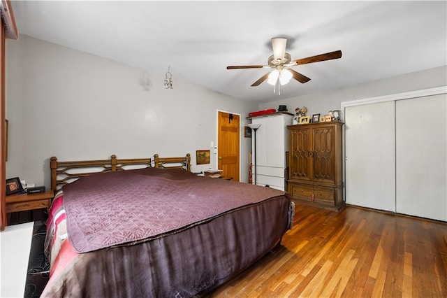 2426 Bragg St, Brooklyn, NY 11235 - bedroom featuring wood finished floors, a ceiling fan, and a closet